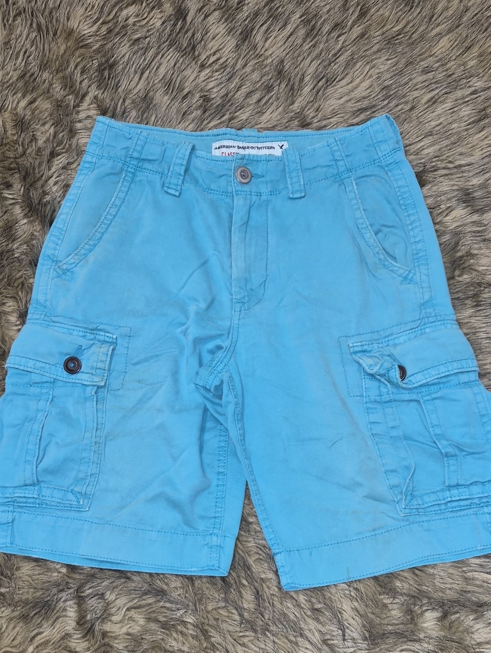 Men's Blue Cargo Shorts